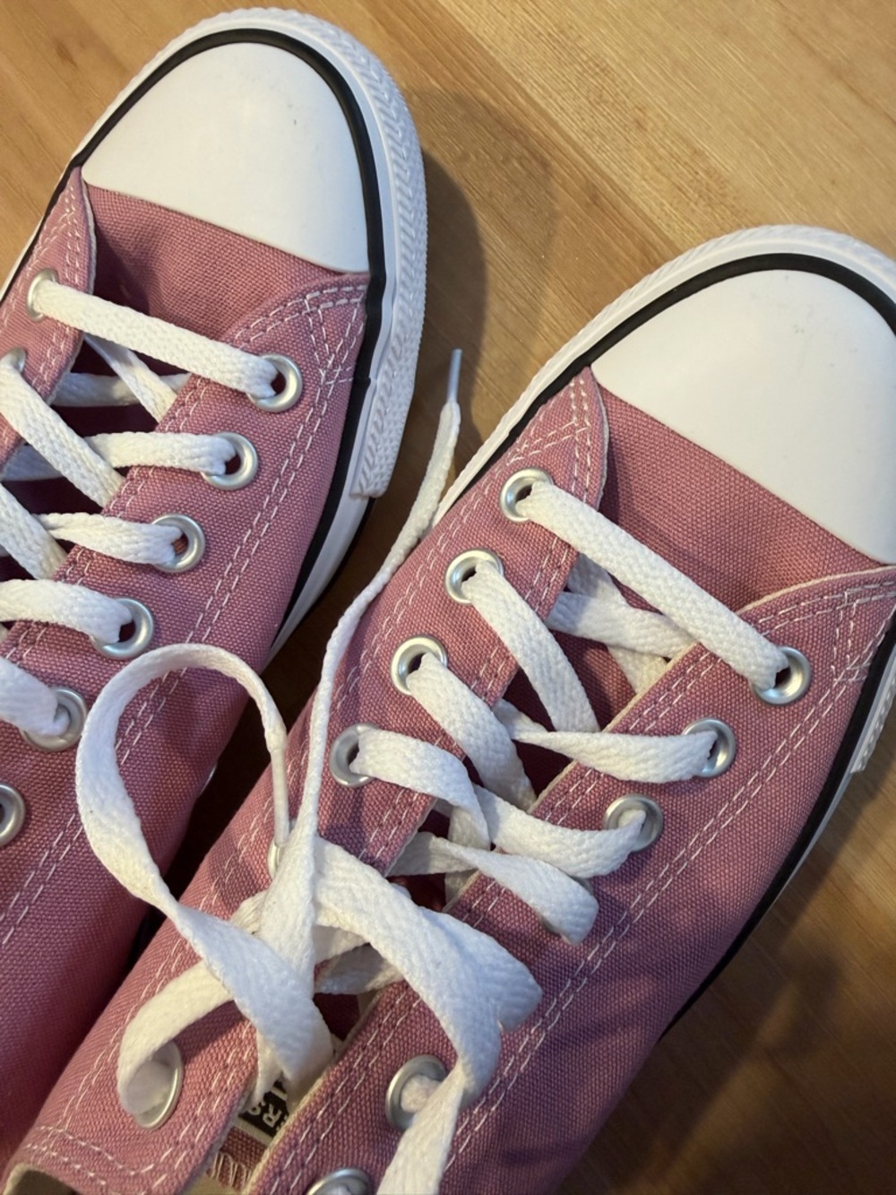 Converse Low Top Canvas Sneakers in Dusty Pink and White - Picture 5 of 8